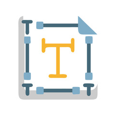 Poster - Typography File with Text Tool Icon Representing Font Style and Document Formatting