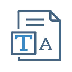 Poster - Typography File with Text Tool Icon Representing Font Style and Document Formatting