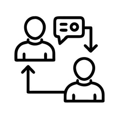 Aufkleber - User Communication Icon Representing Business Interaction and Team Collaboration