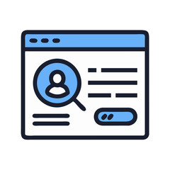 Aufkleber - User Interface with Profile Search Icon Representing Account Lookup and Identity Management