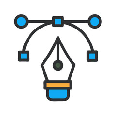 Poster - Vector Pen Tool Icon Representing Graphic Design and Digital Illustration