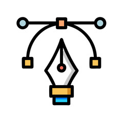 Poster - Vector Pen Tool Icon Representing Graphic Design and Digital Illustration