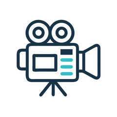 Poster - Video Camera Icon Representing Film Recording and Video Production