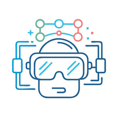 Poster - Virtual Reality Headset Icon Representing Immersive Technology and Digital Simulation