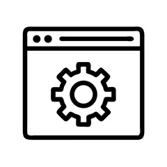 Leinwandbilder - Web Browser with Gear Icon Representing Online Settings and Internet Configuration