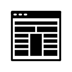Poster - Webpage Layout Grid Icon Representing UI Wireframe and Design Planning