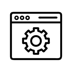 Leinwandbilder - Web Browser with Gear Icon Representing Online Settings and Internet Configuration