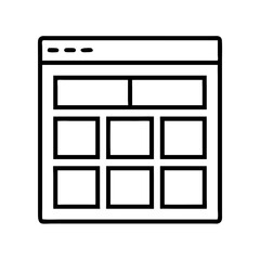 Poster - Webpage Layout Grid Icon Representing UI Wireframe and Design Planning