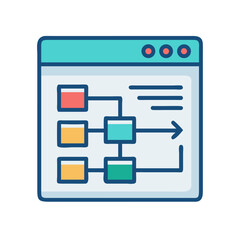Poster - Webpage Layout Grid Icon Representing UI Wireframe and Design Planning