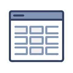 Poster - Webpage Layout Grid Icon Representing UI Wireframe and Design Planning