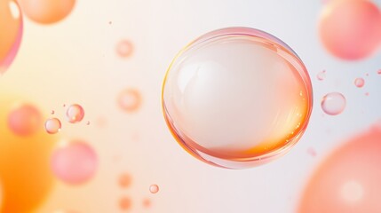 Poster - Floating Bubbles in Shades of Orange and Pink, Creating a Dreamy Abstract Background Ideal for Design and Creative Projects