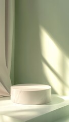 Poster - Modern Minimalistic Interior With Soft Shadows and Delicate Branches, Enhanced by Natural Sunlight During the Day