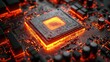 © novitasary - Glowing Central Processing Unit: A Close-Up of a Computer Chip's Intricate Design