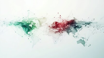Poster - Global network connection abstract world map infographic technology background illustration 