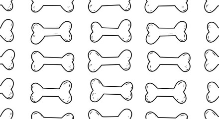 dog bone seamless pattern cutting sticker dash line doodle cartoon pet french bulldog puppy striped tile background repeat wallpaper gift wrapping paper illustration