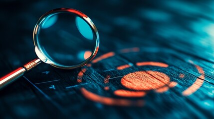 Poster - Magnifying glass data analysis search research investigation information technology cybersecurity audit 
