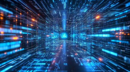 Poster - Abstract digital technology background network connection data analysis cyber space view 