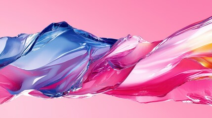 Poster - Abstract Pink and Blue Liquid Wave Swirl