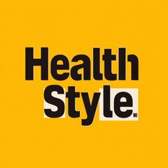 Aufkleber - Health Style MI: Bold Typography on a Vibrant Yellow Background - A Modern and Eye-Catching Design