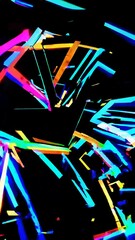 Fototapete - Vibrant Abstract Geometric Shapes with Dynamic Light Patterns