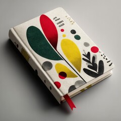 Aufkleber - Abstract Floral Notebook with Red Ribbon Bookmark: A Stylish and Inspiring Journal for Your Thoughts