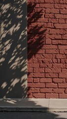 Poster - Textured Brick Wall with Shadows in Warm Tones and Urban Vibe