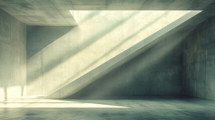 Poster - Sunlit Concrete Minimalist Interior Architecture Design