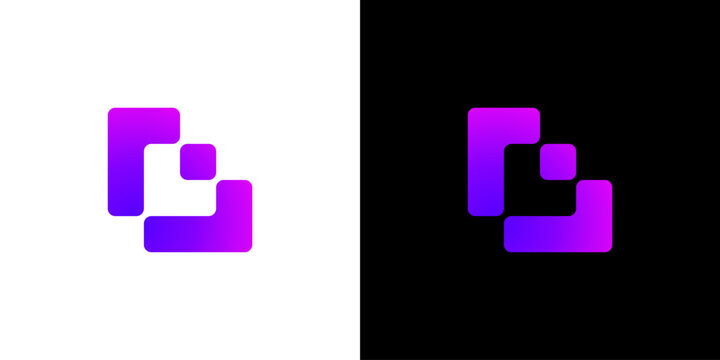 L logo design, technology logo design template