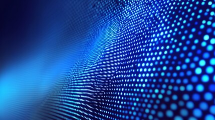 Poster - blue abstract technology background with glowing dots for digital innovation and data visualization