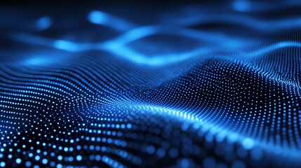 Poster - abstract blue light data wave background for technology digital and futuristic concept design elemen