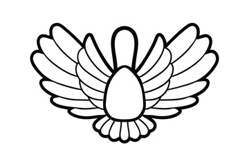Poster - Stylized Winged Design With Bold Outline Simple Wing Illustration Black And White Graphic Element For Logos And Emblems