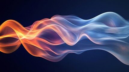 Poster - Abstract wave background design with orange and blue flowing lines for modern wallpaper and graphic design
