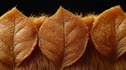 Poster - Close-up Macro Photography of Brown Leaves on Fur