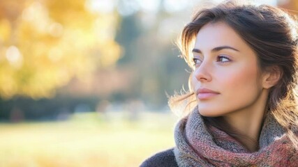 Poster - A woman wrapped in a scarf, emphasizing the neck area.