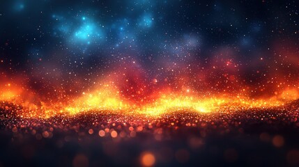 Poster - Fiery Celestial Sparkles: A Dramatic Abstract Composition