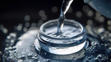 Poster - A close-up view of a water bottle as water pours out, suitable for use in illustrations about hydration or everyday life.