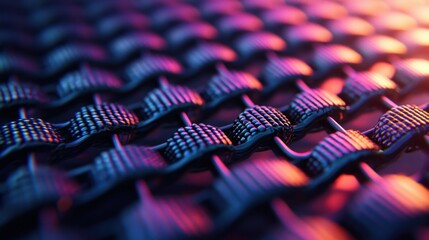 Poster - Abstract Woven Texture: A Microscopic View of Interlocking Fibers