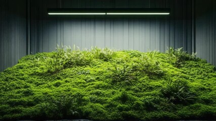 Poster - A large collection of green plants in a room, suitable for decorating or office use.