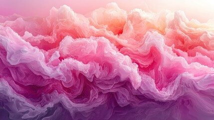 Poster - Dreamlike Pink and Purple Cloudscape: An Abstract Digital Art Piece