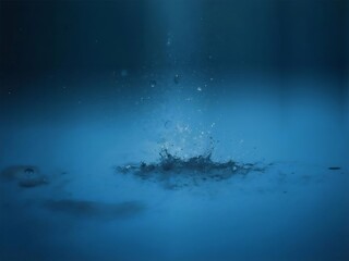 Poster - Blue Water Splash With Drop Effect In Abstract Artistic Concept