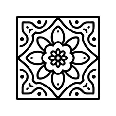 Poster - Floral mandala design vector, decorative flower pattern, geometric art, tile design, art deco