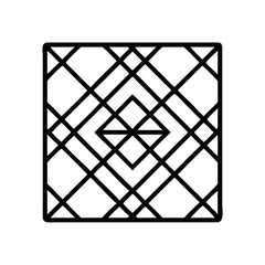 Poster - Geometric pattern design black and white square diamond shapes abstract art illustration line work simple drawing