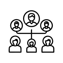 Leinwandbilder - Family tree genealogy chart diagram lineage ancestry pedigree generation relationship history icon vector