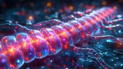 Poster - Glowing Neural Pathway: A Microscopic Journey into the Human Nervous System