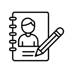 Poster - Contact information form with pencil icon vector illustration for business and profile 90