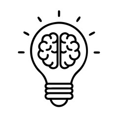 Poster - Brainstorming creative idea lightbulb icon for innovation and solution thinking concept design vector