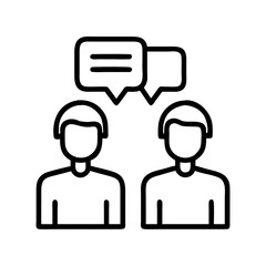 Poster - Communication between people icon representing dialogue conversation and interaction design vector