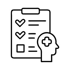 Poster - Mental health assessment checklist and psychological evaluation form concept diagram design vector