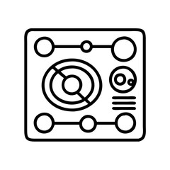 Aufkleber - Vector graphic of an electronic device interface panel with circular elements and lines design