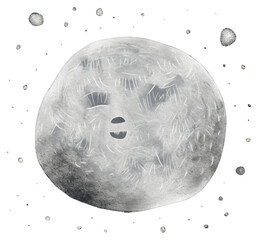 Wall Mural - png chalk style full moon astronomy night monochrome.